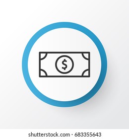 Dollar Banknote Icon Symbol. Premium Quality Isolated Buck Element In Trendy Style.