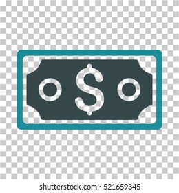 Dollar Banknote icon. Vector pictogram style is a flat symbol, color, chess transparent background. Designed for software and web interface toolbars and menus.