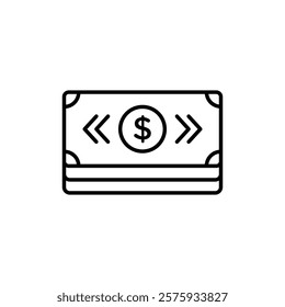 Dollar banknote money icon simple vector symbol