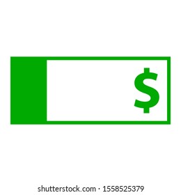 Dollar and banknote on white