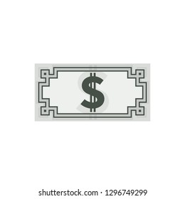 Dollar banknote on white background. Currency icon design.