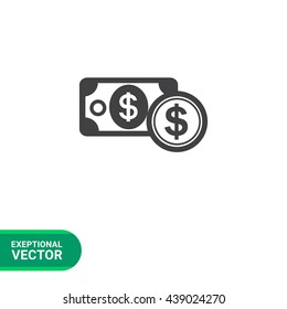 Dollar banknote and dollar sign