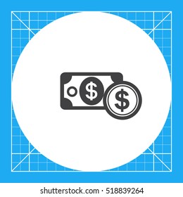 Dollar banknote and dollar sign