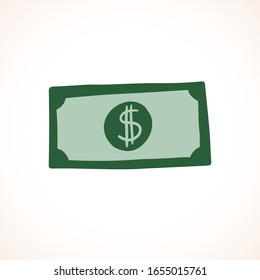 Dollar. Banknote. Vector color illustration. The symbol of money.