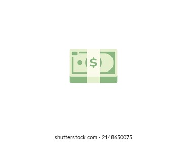 Vector De Billetes En Dólar Emoticon Aislado. Icono de billetes en dólares