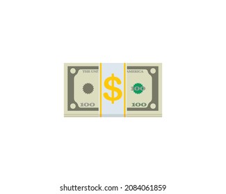 Dollar banknote vector isolated icon. Dollar banknote emoji illustration. Dollar banknote vector isolated emoticon