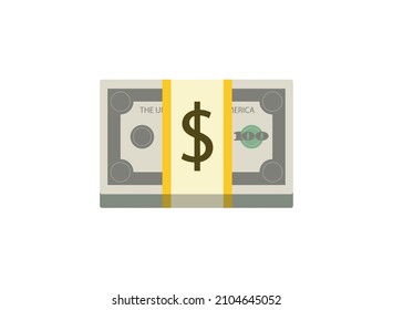 Dollar banknote vector isolated icon. Dollar banknote emoji illustration. Dollar banknote vector isolated emoticon