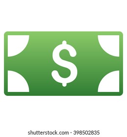 Dollar Banknote vector toolbar icon for software design. Style is a gradient icon symbol on a white background.