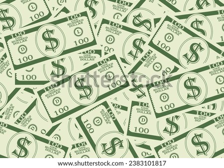 Dollar Banknotes Background. Dollar Bill. Investment, Saving and Wealth Concept. Vector Illustration. 