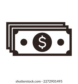 Dollar banknotes, dollar bundle sign, dollar money cash icon, money payment