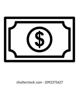 Dollar Banknotes Flat Icon Isolated On White Background