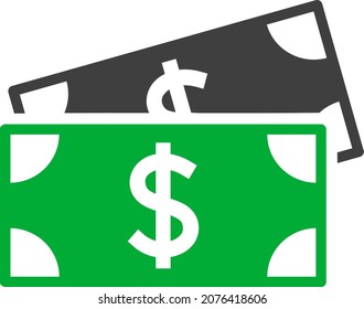 Dollar banknotes icon with flat style. Isolated vector dollar banknotes icon image on a white background.