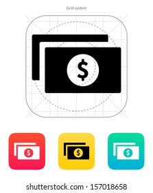 Dollar banknotes icon. Vector illustration.