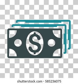 Dollar Banknotes icon. Vector illustration style is flat iconic bicolor symbol, soft blue colors, transparent background. Designed for web and software interfaces.