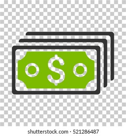 Dollar Banknotes icon. Vector pictograph style is a flat symbol, color, chess transparent background. Designed for software and web interface toolbars and menus.