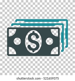 Dollar Banknotes icon. Vector pictograph style is a flat symbol, color, chess transparent background. Designed for software and web interface toolbars and menus.