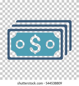 Dollar Banknotes icon. Vector pictograph style is a flat symbol, color, chess transparent background. Designed for software and web interface toolbars and menus.