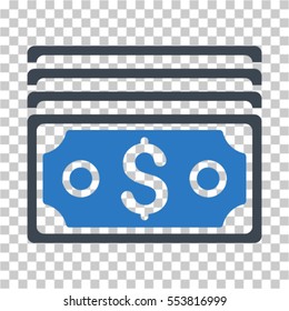 Dollar Banknotes icon. Vector pictograph style is a flat symbol, color, chess transparent background. Designed for software and web interface toolbars and menus.