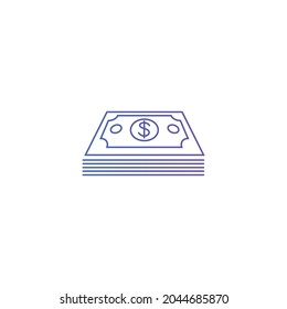 dollar banknotes line icon.vector illustration.isolated on white background.