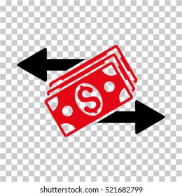 Dollar Banknotes Payments icon. Vector pictograph style is a flat symbol, color, chess transparent background. Designed for software and web interface toolbars and menus.