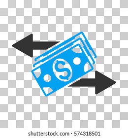 Dollar Banknotes Payments icon. Vector illustration style is flat iconic bicolor symbol, blue and gray colors, transparent background. Designed for web and software interfaces.