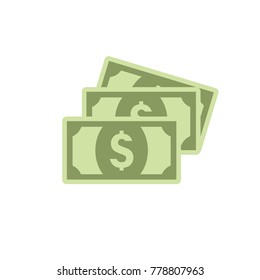 Dollar Banknotes, vector. Isolate on white background.