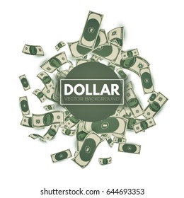 Dollar Banner. Wealth and Success Background. Money. Vector illustration