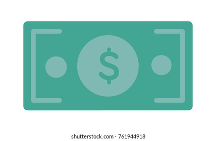 Dollar bill cartoon  isolated vector illustration