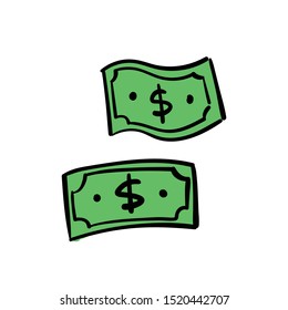 Dollar Bill Doodle Cash Money Symbol Stock Vector (Royalty Free ...