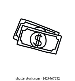 Dollar Bill Doodle Icon Vector Illustration Stock Vector (Royalty Free ...