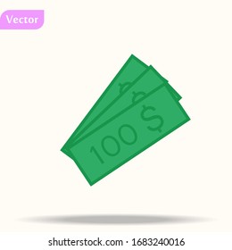 dollar bill doodle icon, vector illustration eps10
