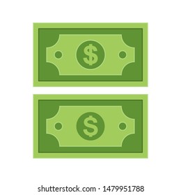 Dollar bill flat icon design, vector illustration