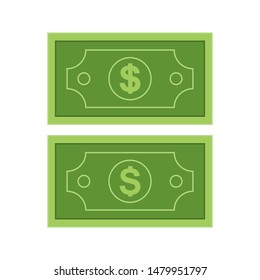 Dollar bill flat icon design, vector illustration