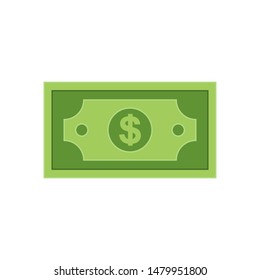 Dollar bill flat icon design, vector illustration