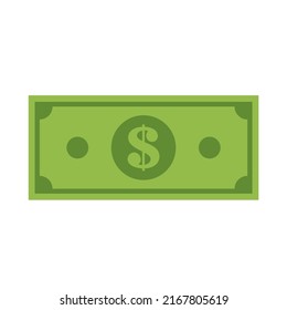 Dollar Bill Flat Style Vector Illustration