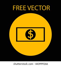 dollar bill free vector style flat