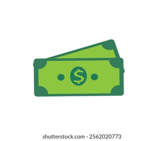 Dollar bill, green currency banknote, cash and money symbol. vector illustration Illustrator Artwork