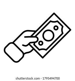 Icono De La Cuenta De Dólar En Mano Aislado En Fondo Blanco