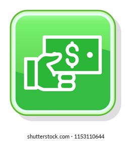 Dollar Bill Icon. American Money concept. Editable stroke flat business icons. Simple thin line art logo. Web app button. Vector illustration. 