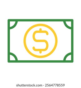 Dollar bill icon. Concept of finance, investment, and banking.