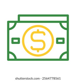 Dollar bill icon. Concept of finance, investment, and savings.