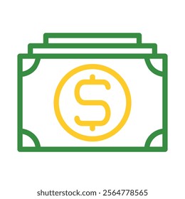 Dollar bill icon. Concept of finance, investment, and banking.