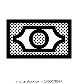 Dollar Bill Icon with Dots Style