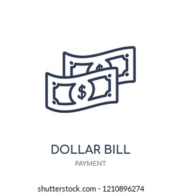 Dollar bill icon. Dollar bill linear symbol design from Payment collection. Simple outline element vector illustration on white background.