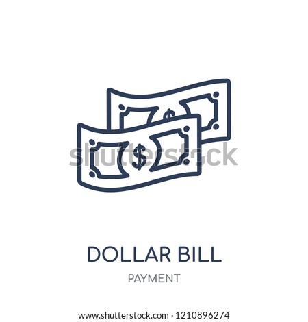 Dollar bill icon. Dollar bill linear symbol design from Payment collection. Simple outline element vector illustration on white background.
