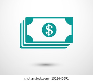 Dollar bill icon. dollar money vector icon. Cash money. For financial apps and websites