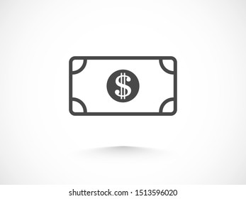 Dollar bill icon. dollar money vector icon. Cash money. For financial apps and websites