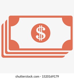 Dollar bill icon. dollar money vector icon. Cash money. For financial apps and websites