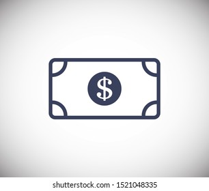 Dollar bill icon. dollar money vector icon. Cash money. For financial apps and websites
