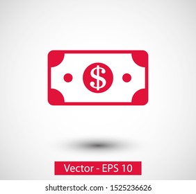 Dollar bill icon. dollar money vector icon. Cash money. For financial apps and websites